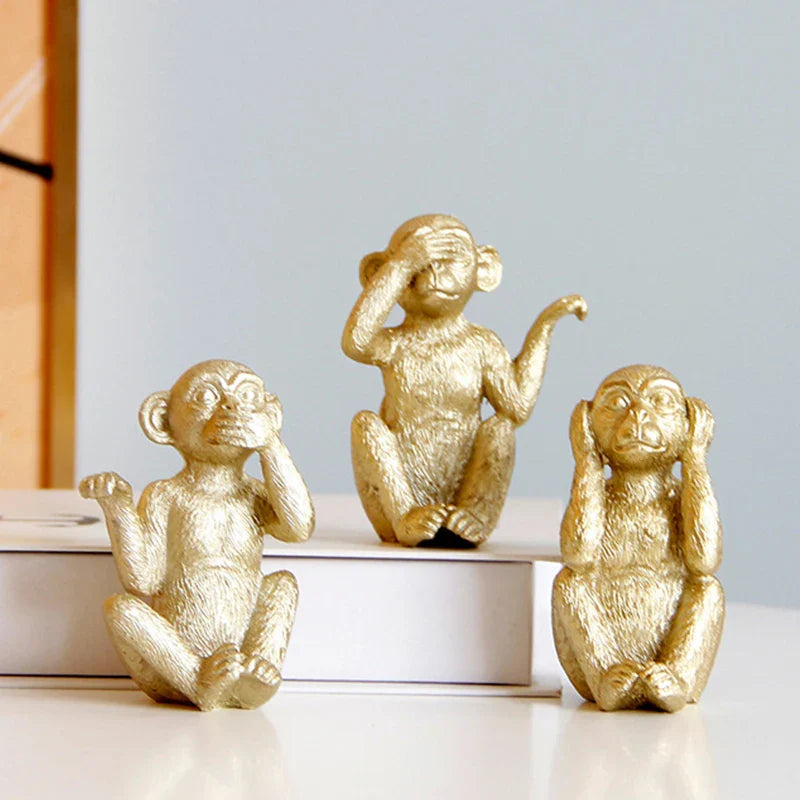 Afralia™ Monkey Trio Figurines: Hear No Evil, See No Evil, Speak No Evil