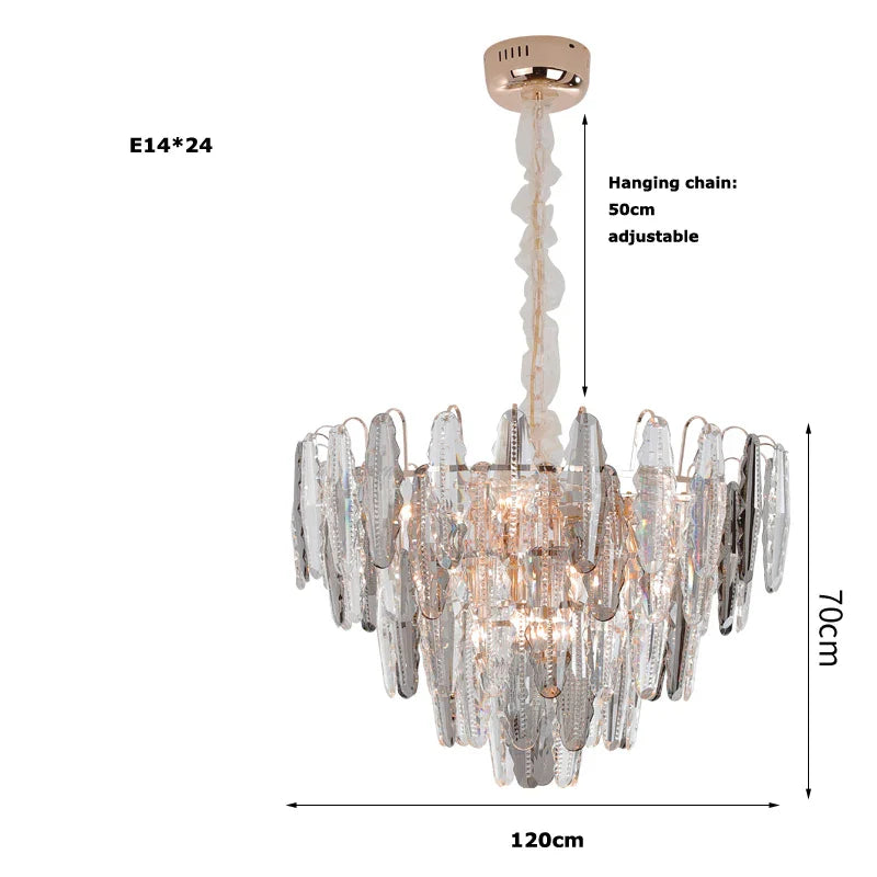 Afralia™ Gold Crystal LED Chandelier Lighting for Dinning Table