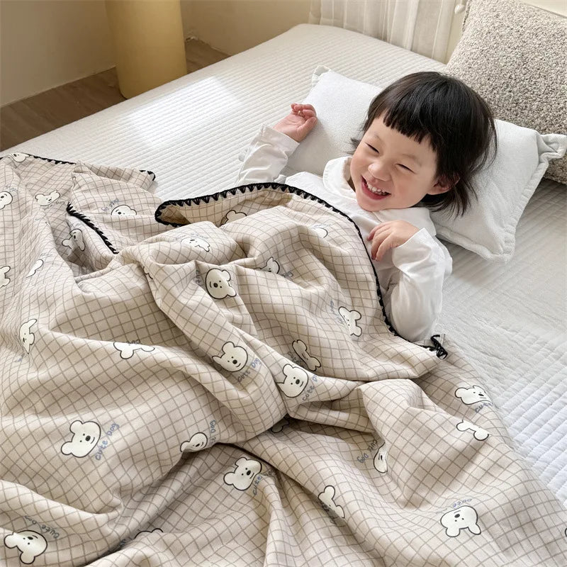 Afralia™ Kids Cartoon Printed Cooling Summer Blanket - Soft Lightweight Comforter