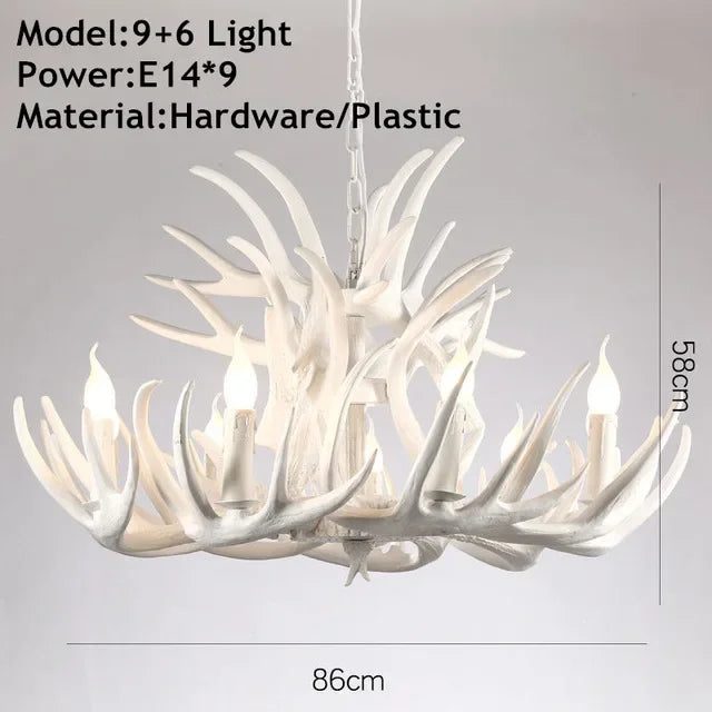 Afralia™ Antler Chandelier Ceiling Lamp Mid Century Modern Lighting