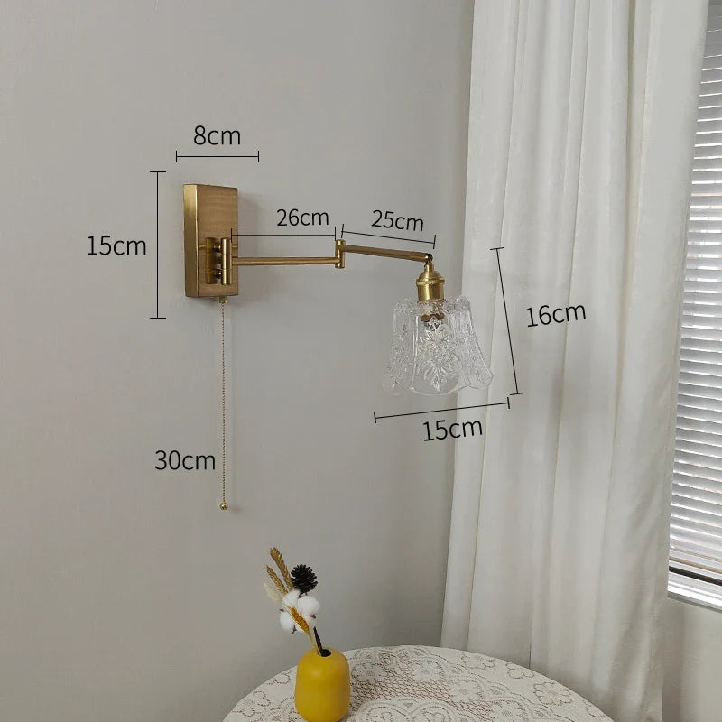 Afralia™ Glass LED Wall Sconce, Left Right Rotate Bedroom Living Room Light