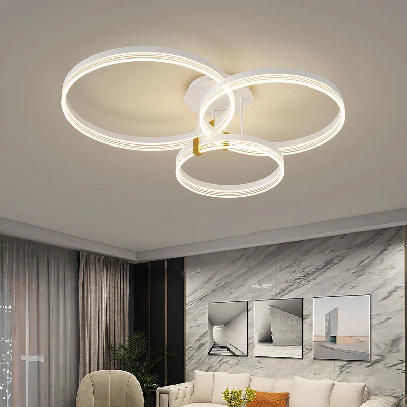 Afralia™ Modern Round Ring LED Ceiling Chandelier for Living Room and Bedroom