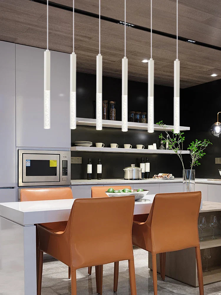 Afralia™ Black Cylinder Pendant Lights for Modern Kitchen Island and Dining Table