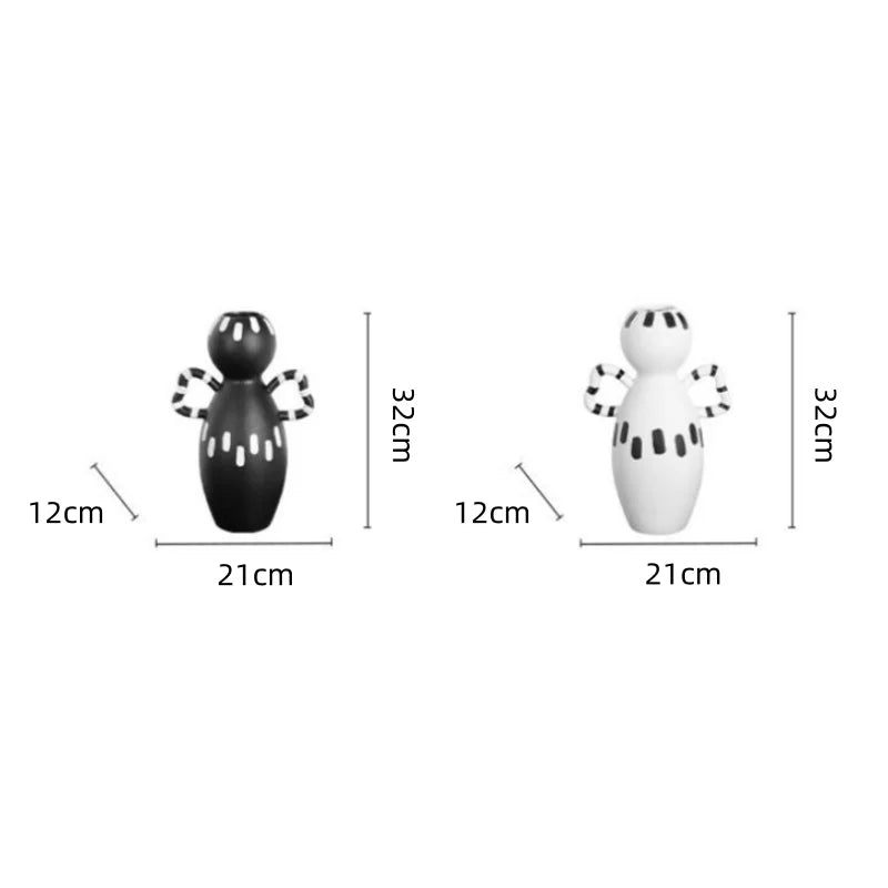 Afralia™ Striped Handle Resin Flower Vase - Home Decoration Accessory