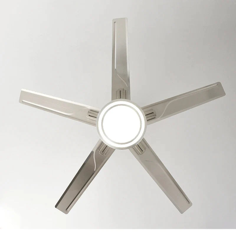 Afralia™ 52" Stainless Steel Blade Ceiling Fan with LED Light and Remote Control