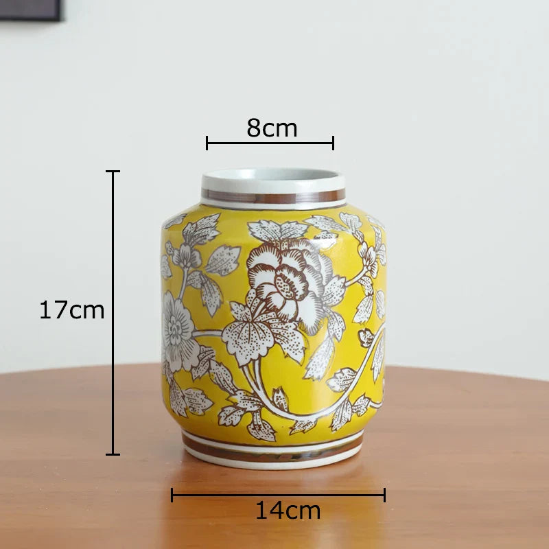 Afralia™ Blue & White Porcelain Vase Pot for Stylish Room Aesthetic Decor & Flowers