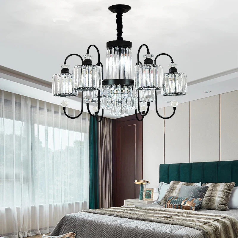 Afralia™ Nordic Copper LED Crystal Chandelier for Living Room, Dining Room, and Bedroom