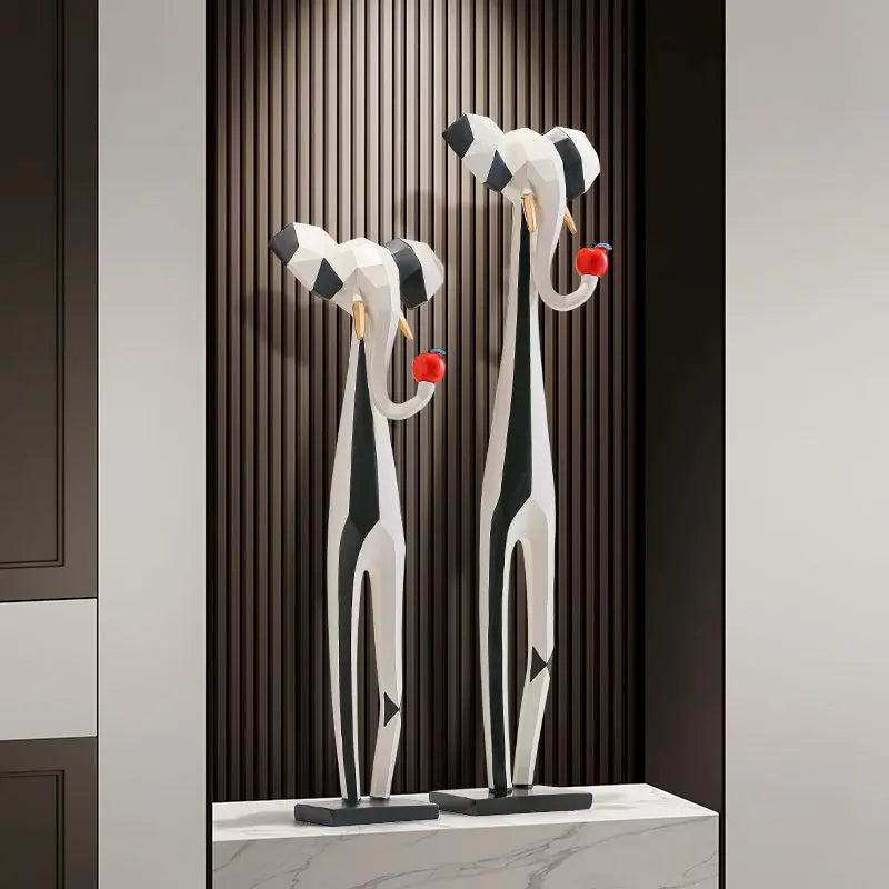 Afralia™ Abstract Art Living Room TV Cabinet, Modern High-End Decor, Large & Slender