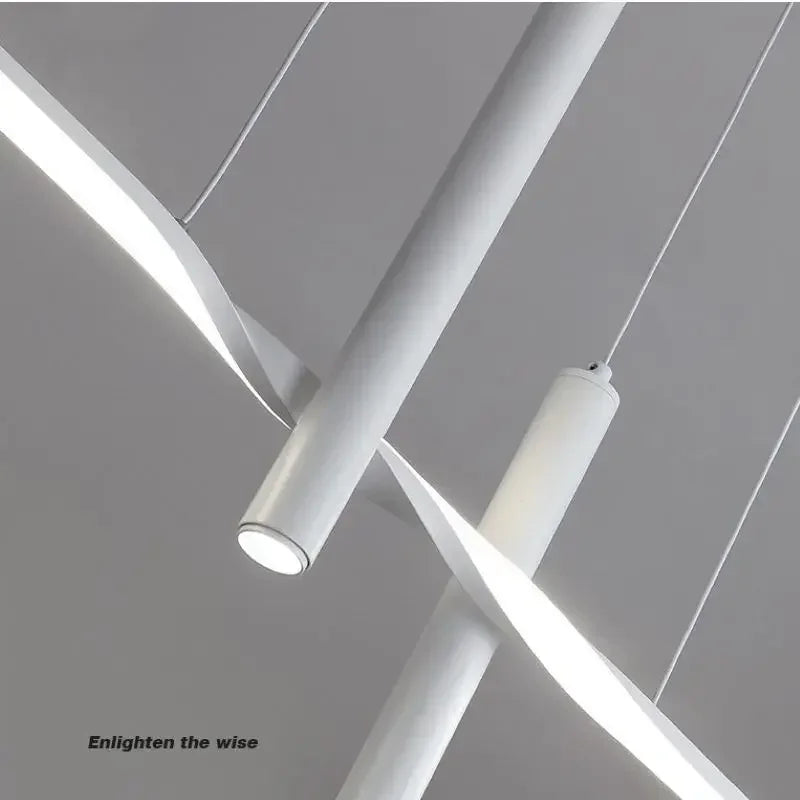 Afralia™ Linear LED Pendant Chandelier with Adjustable Spotlights