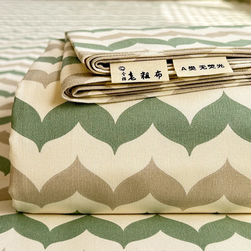 Afralia™ Cooling Cotton Flower Print Bed Cover Matress Protector