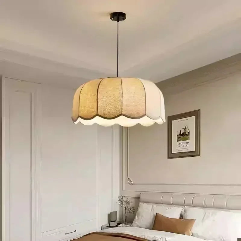 Afralia™ Nordic Linen Shade E27 LED Pendant Light for Dining Room & Bar