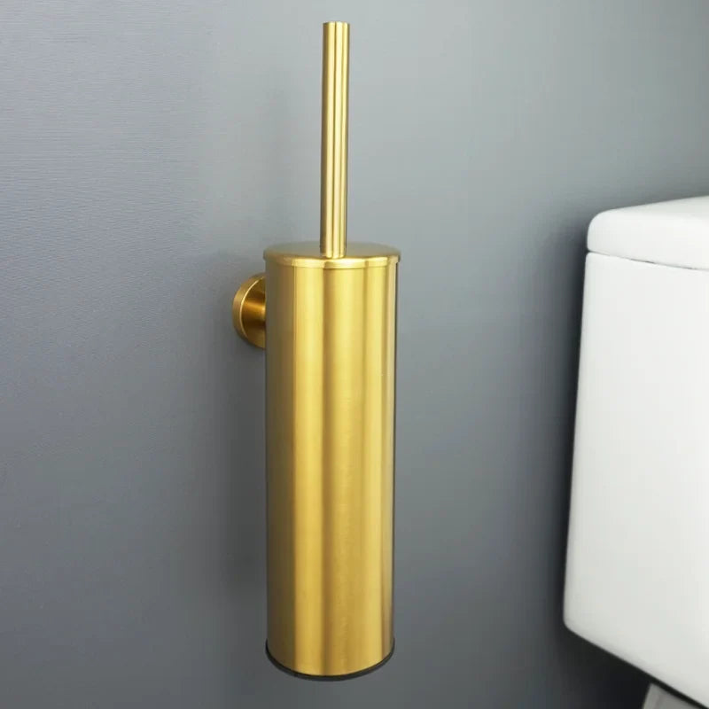 Afralia™ Brushed Gold Bathroom Set: Towel Bar, Toilet Paper Holder, Hook - Wall Mount Kit