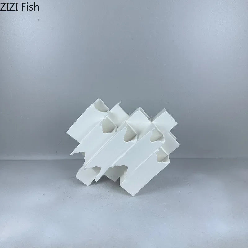 Afralia™ Geometric Ceramic Desk Ornament Minimalism Sculpture Room Decor