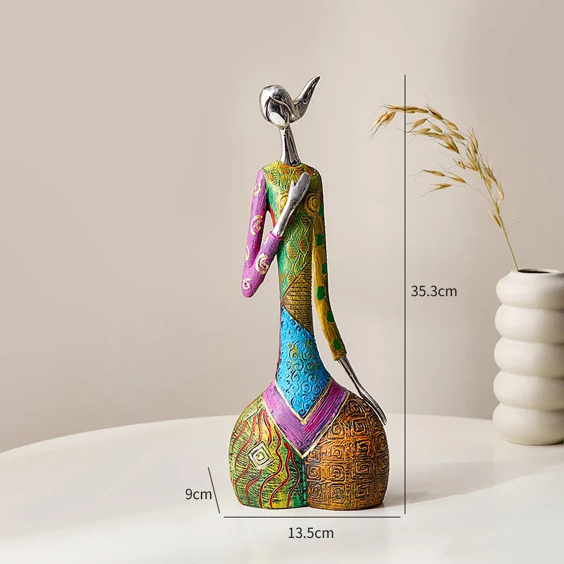 Afralia™ Abstract Woman Sculpture Resin Crafts Nordic Home Decor Living Room Statue