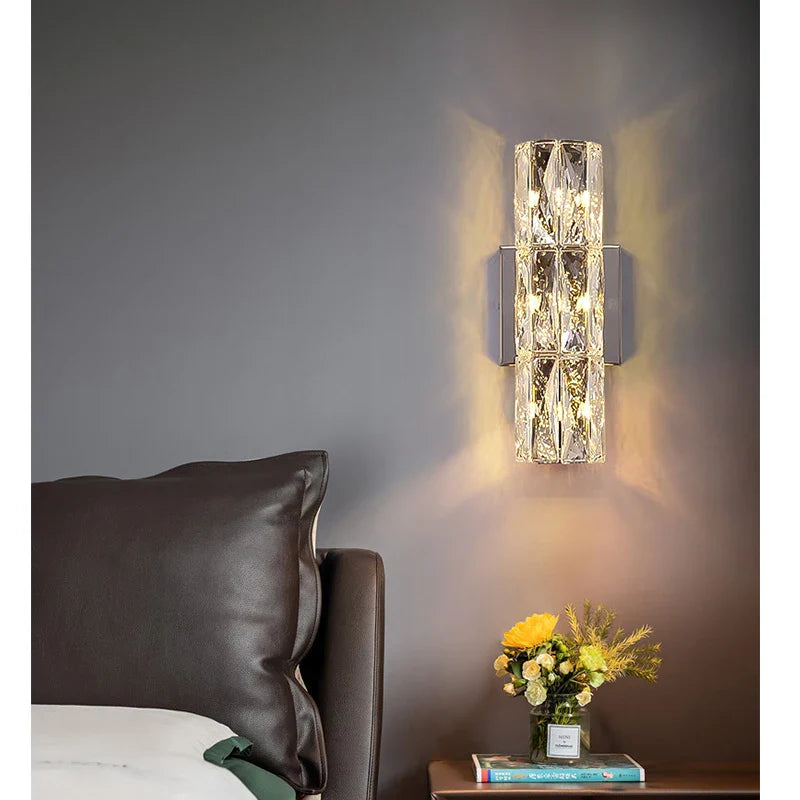 Afralia™ Crystal Wall Lamp: Elegant Post-Modern Light for Dining Living Study Room