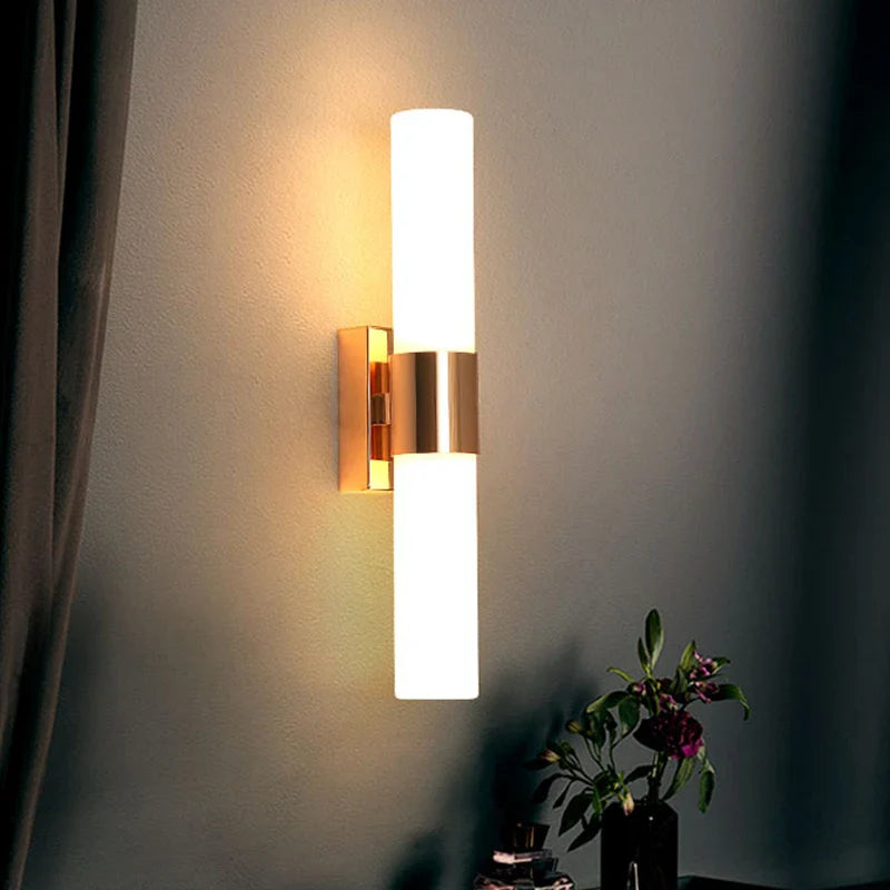 Afralia™ Modern Golden Metal Acrylic Wall Lamp 42cm