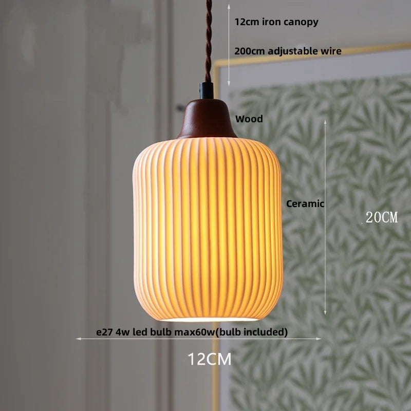 Afralia™ Ceramic LED Pendant Lamp with Adjustable Copper Socket - Nordic Modern Home Decor