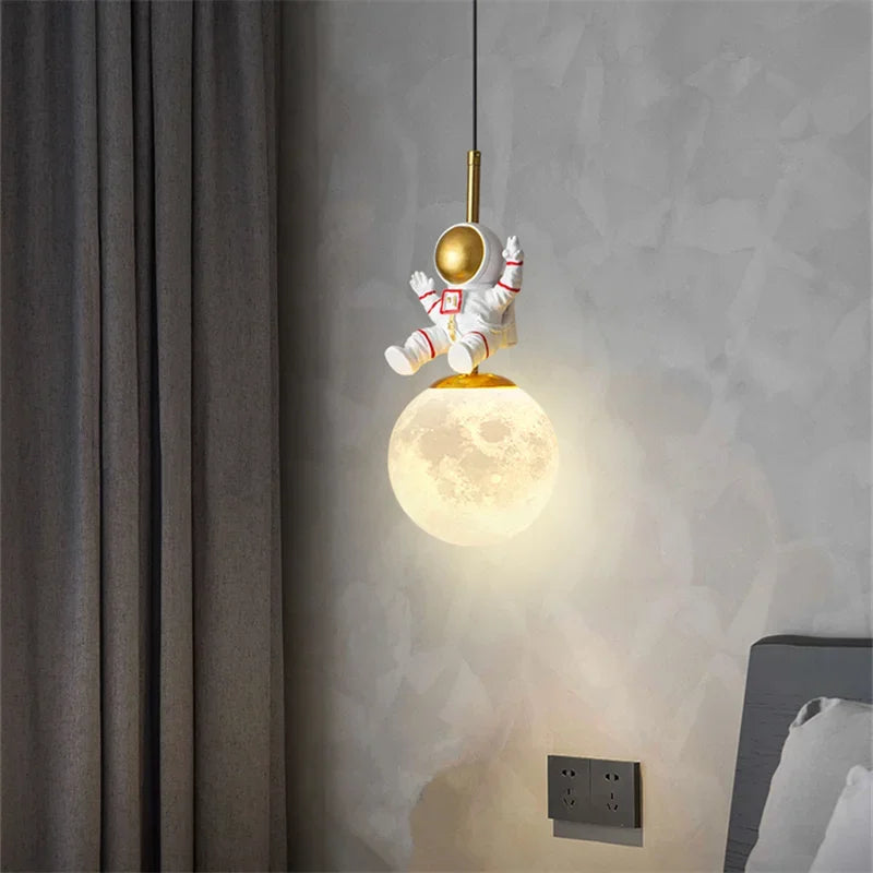 Afralia™ Astronaut Chandelier: Personalized Children's Room Decor Lighting for Warm Atmosphere