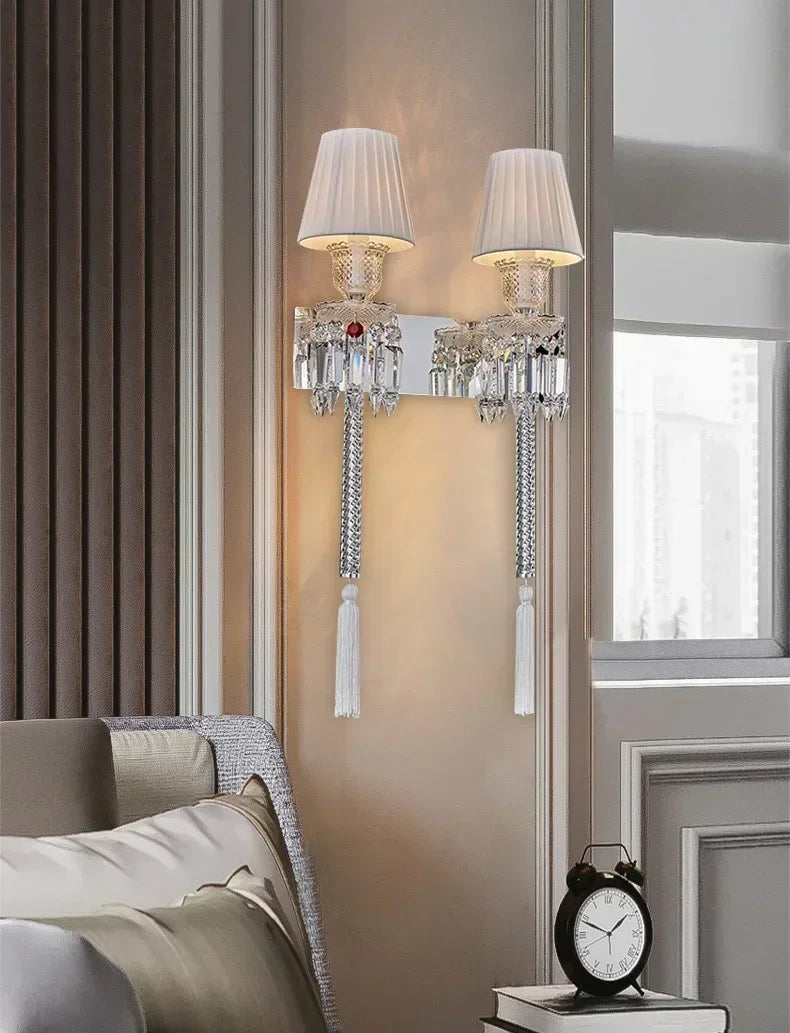 Afralia™ Crystal Wall Lamp: European Style Luxury Mirror Headlight for Bedroom, Living Room & Dining Room
