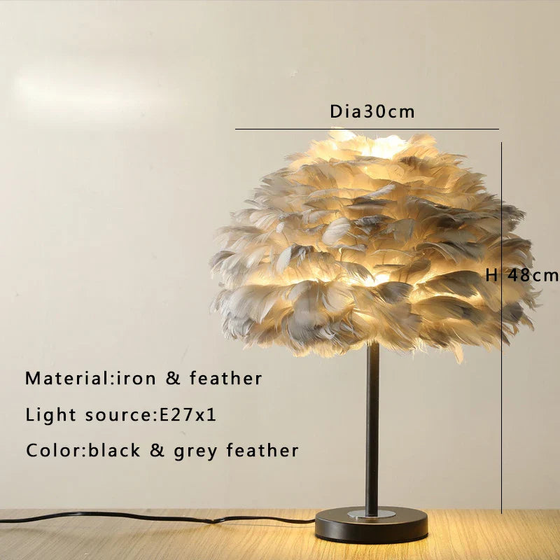 Afralia™ Nordic Feather Three-legged Floor Lamp for Living Room and Bedside Decor