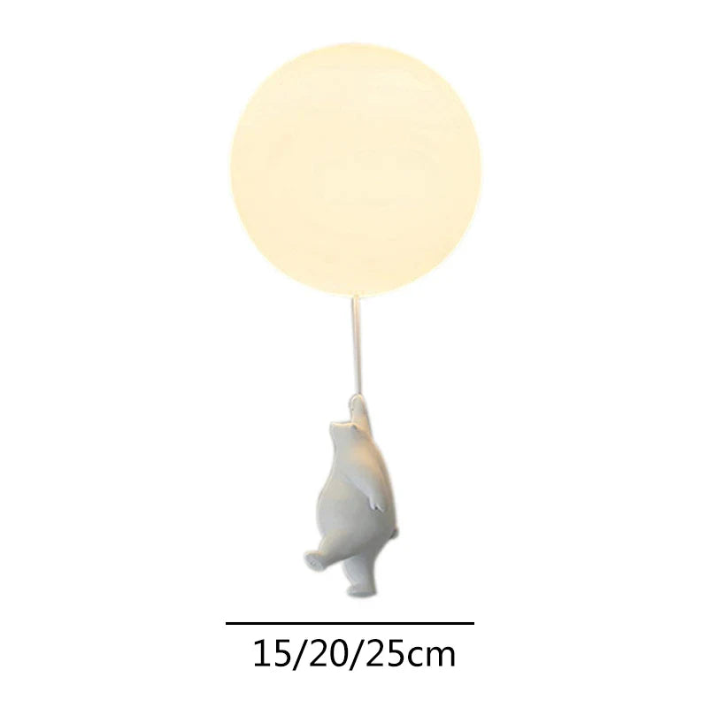 Afralia™ Cartoon Bear Ceiling Light for Kids' Rooms, LED Fixture Bedroom Decor