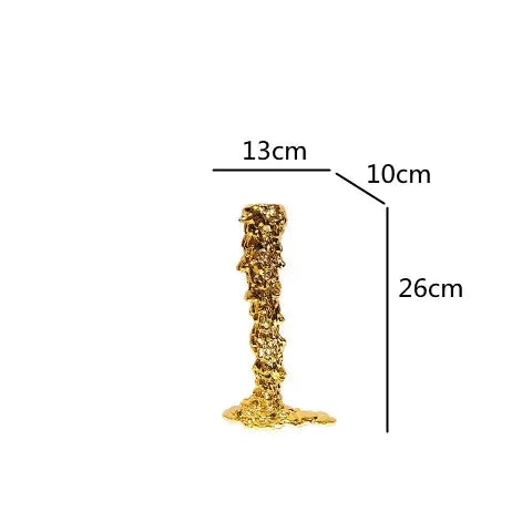 Afralia™ Golden Candlestick Holder Resin Plated Wedding Centerpiece