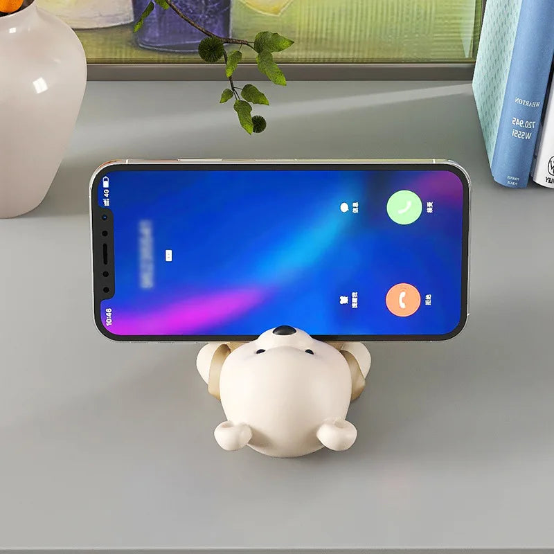 Afralia™ Bear Cellphone Stand: Cute Lying Bear Design, Desktop Ornament, Modern Animal Figure - Best Gift