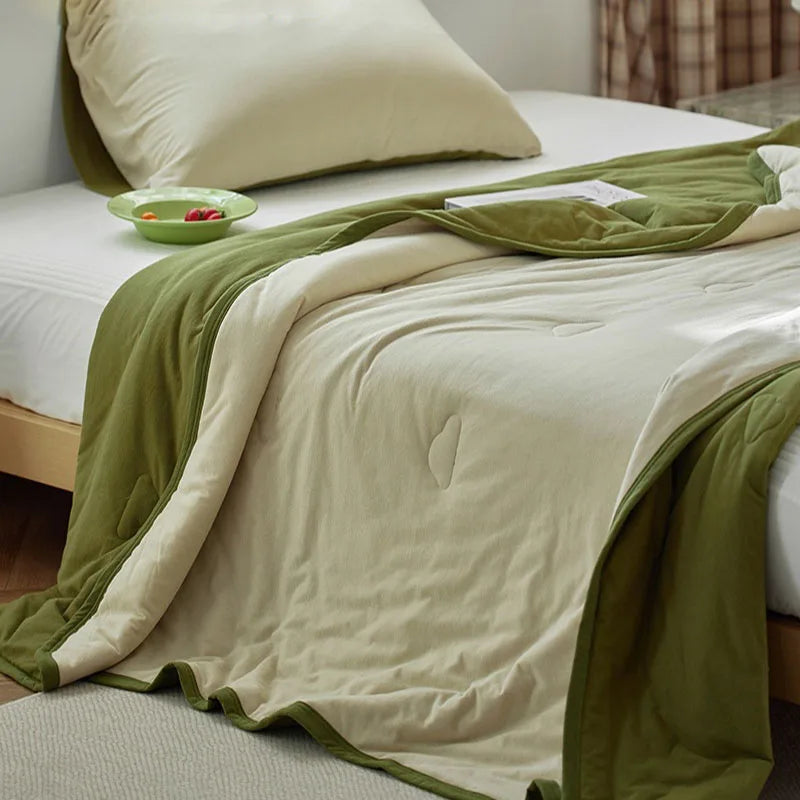 Afralia™ Cotton Summer Comforter: Cooling, Breathable Thin Blanket for Hot Sleepers