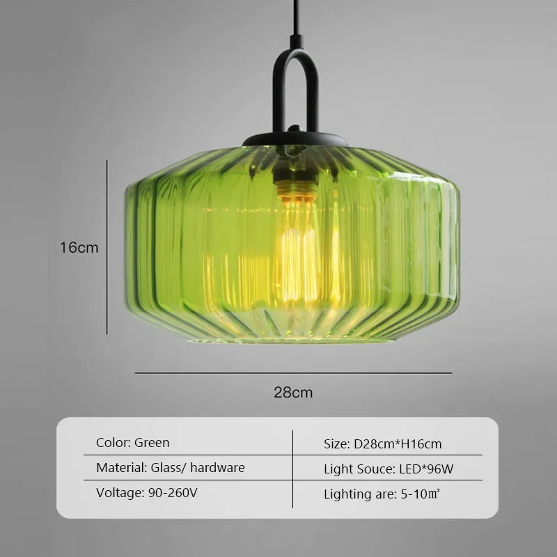 Afralia™ Color Glass Dining Chandelier: Retro LED Loft Pendant Light for Bedroom & Restaurant
