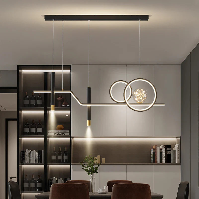 Afralia™ Nordic LED Chandelier: Modern, Simple Lighting for Home, Restaurant, and Office