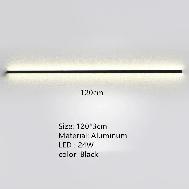 Afralia™ Modern Dimmable Long Wall Lamp for Bedroom and Living Room