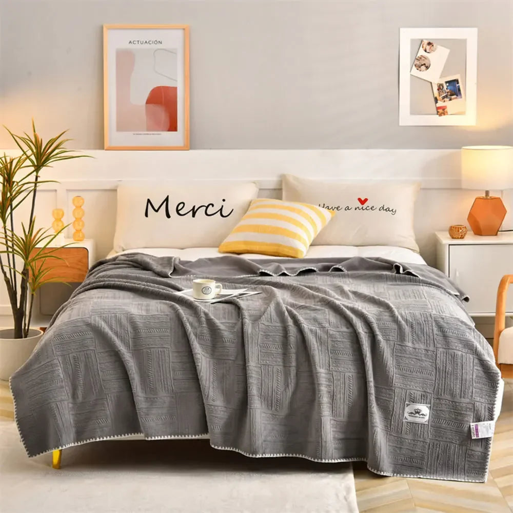 Afralia™ Orange Solid 3D Soft Print Flannel Coral Fleece Double-side Blanket