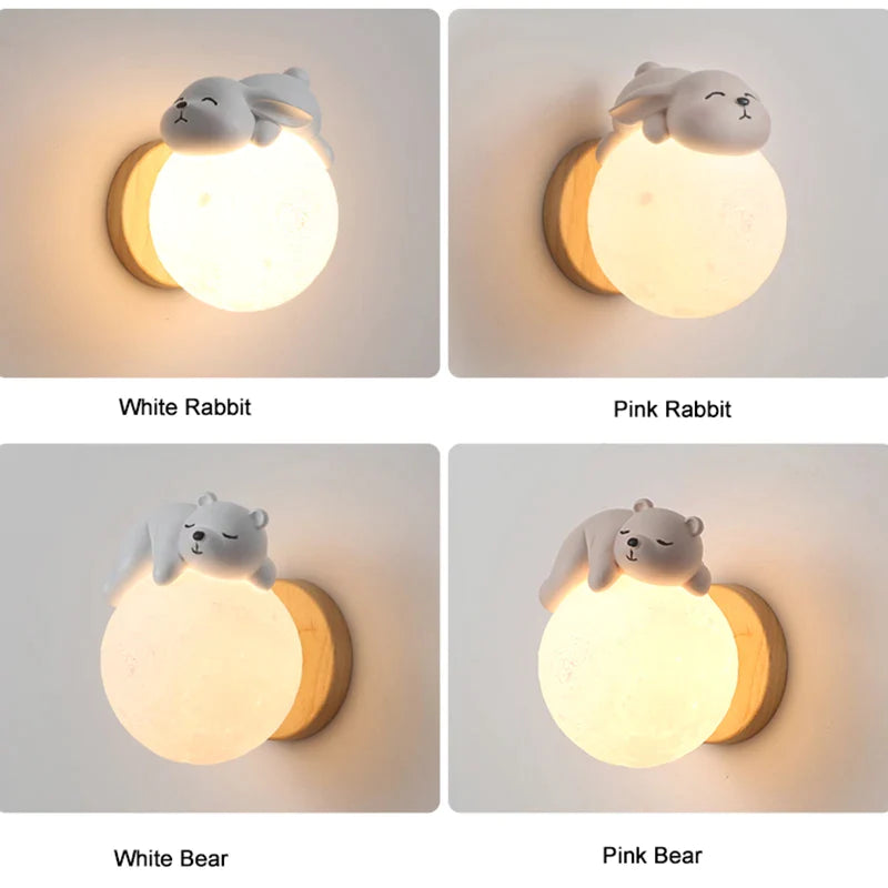 Afralia™ Cartoon Animal Wall Light for Bedroom Lighting