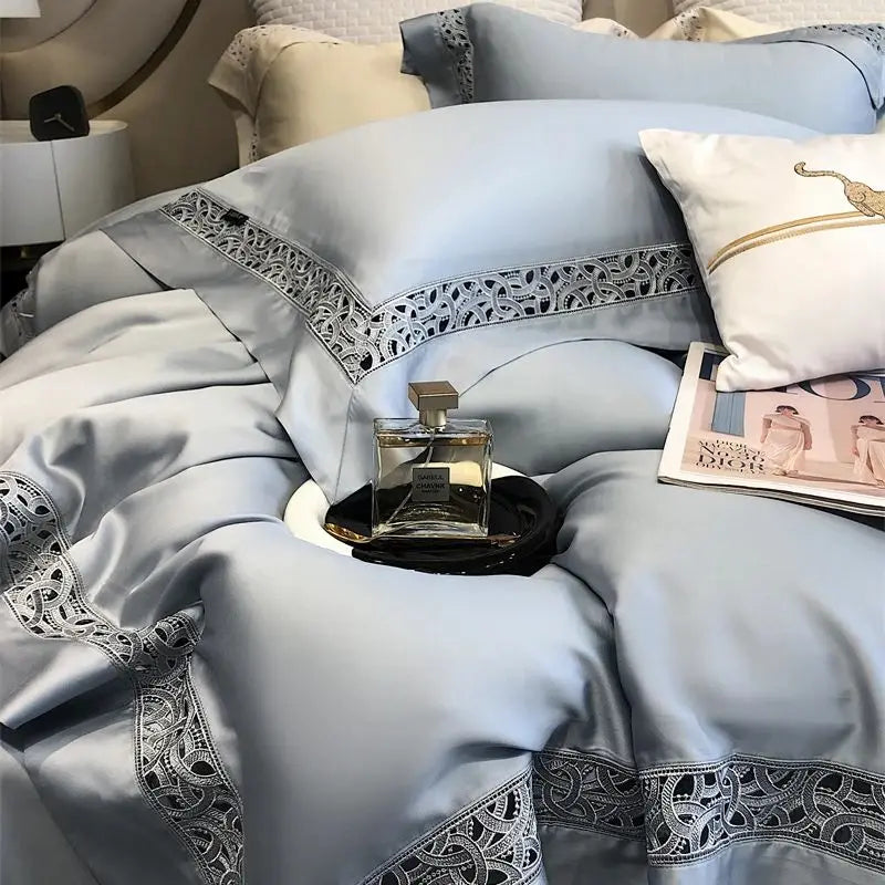 Afralia™ Eucalyptus Fiber Hollow Wide Edge Bedding Set - Soft, Silky, & Breathable