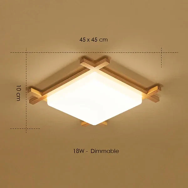 Afralia™ Wood Flush Mount Ceiling Light for Living Room Bedroom