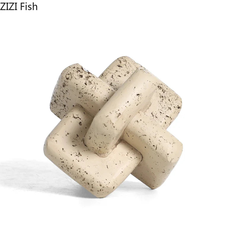 Stone Pattern Ring Buckle Sculpture Desk Decoration by Afralia™ - Modern Resin Crafts Ornaments