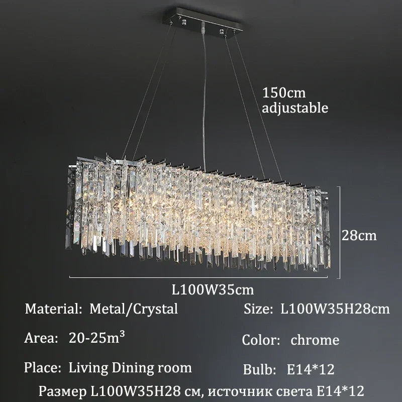 Afralia™ Crystal Chandeliers LED Ceiling Pendant Lights for Home Living Dining Room