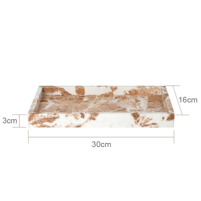 Afralia™ Coral Pink Marble Bathroom Accessories Set: Dispenser, Dish, Holder, Tissue Box, Tray