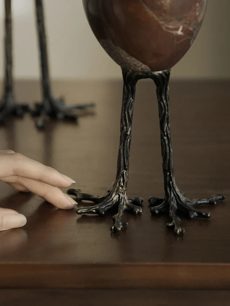 Afralia™ Marble Egg Decor: Vintage Claw Home Ornaments for Living Room & Bedroom