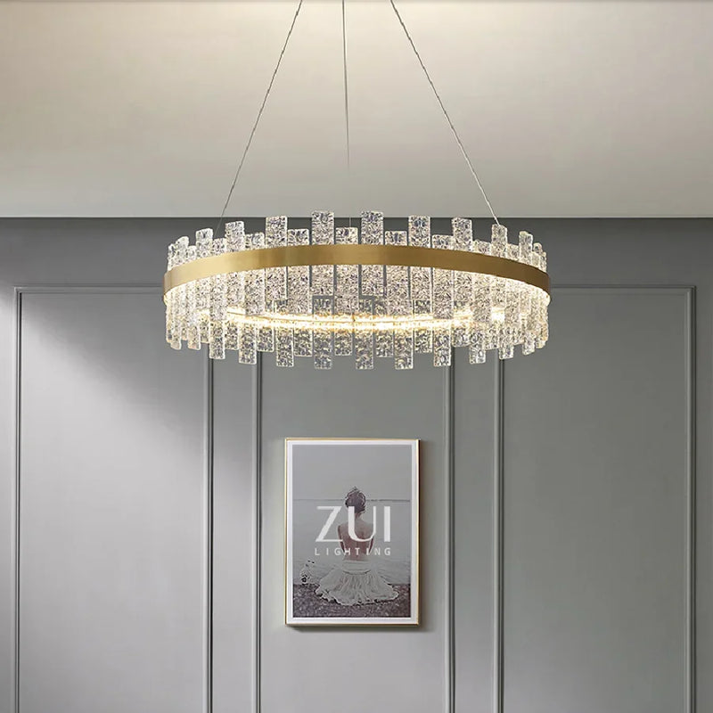 Afralia™ Modern Glass Ceiling Chandelier for Dining & Living Room - Round Pendant Lighting