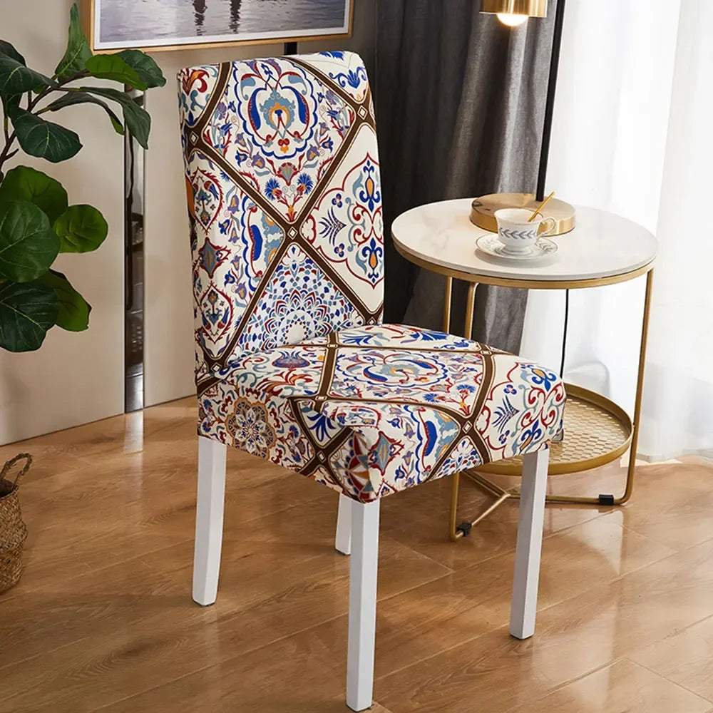 Afralia™ Bohemian Mandala Stretch Chair Cover Slipcovers - Elastic Seat Case for Banquets