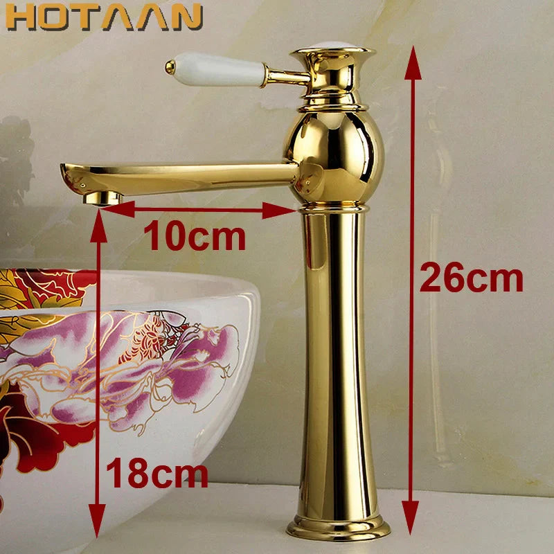Afralia™ Gold Basin Faucet with Ceramic Mixer Tap - Bathroom Torneiras Para Banheiro