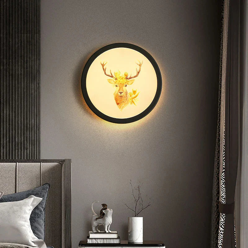 Afralia™ Industrial Acrylic Round Wall Lamp | Vintage Mural Sconces for Bedroom Decor