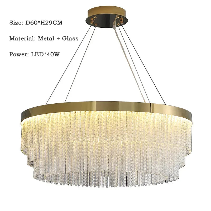 Afralia™ Tassel Crystal Chandelier: Luxurious American Home Decor Lighting