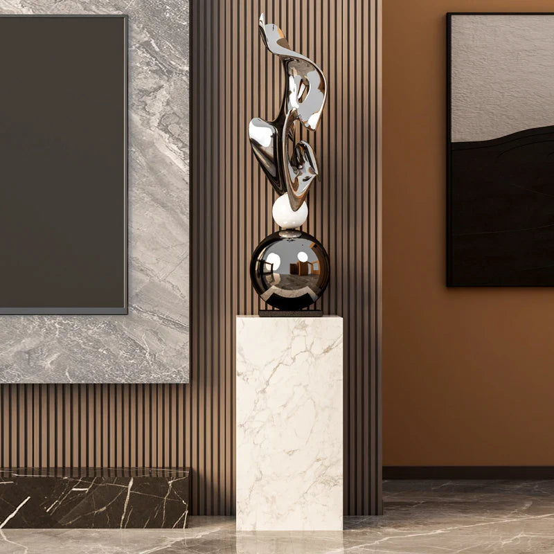 Afralia™ Geometric Electroplating Art Sculpture for Modern Luxury Home Decor