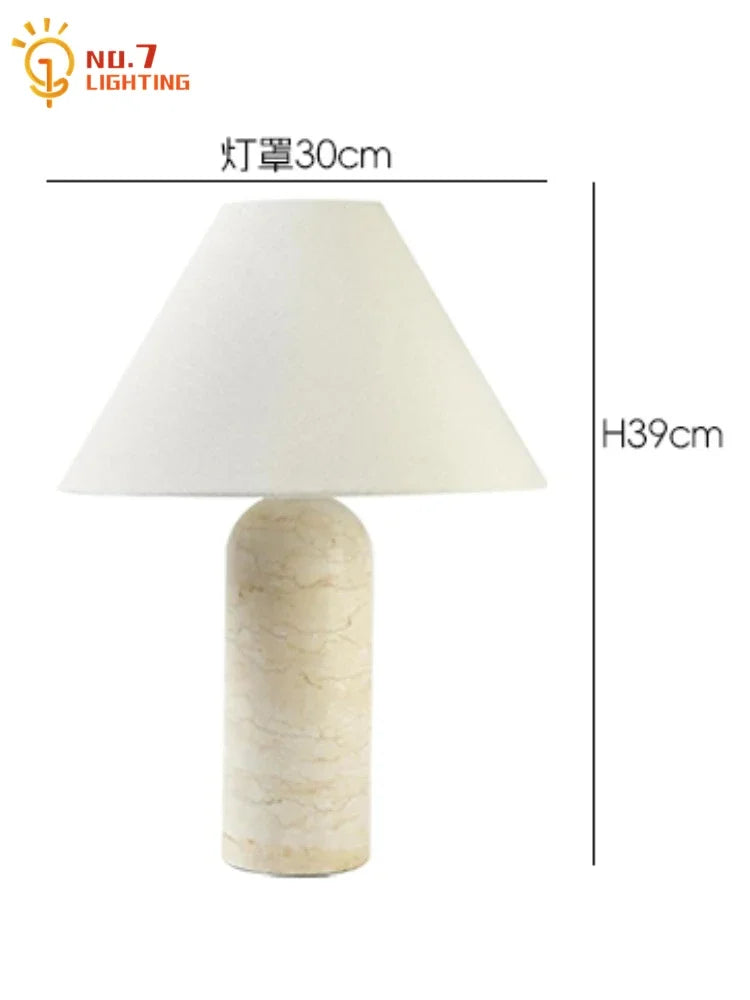 Afralia™ Marble Table Lamp LED E27 White Desk Light for Home Decor