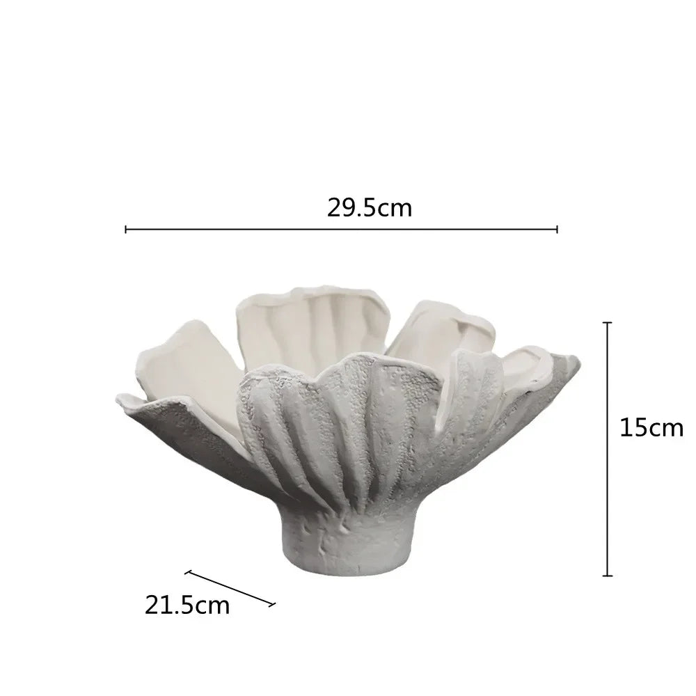 Afralia™ Ceramic Wavy Flower Vase - Home Decoration and Storage Organization