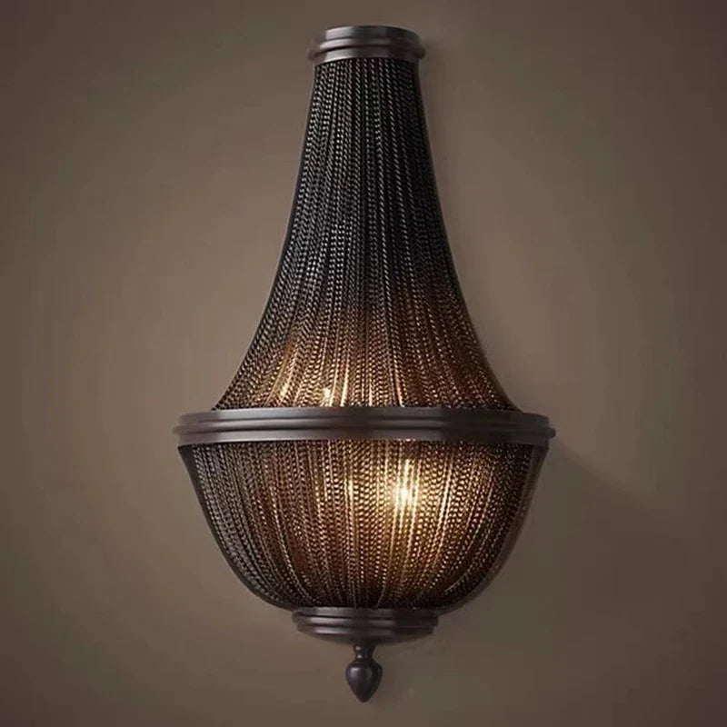 Afralia™ Black Aluminum Chain Tassel Pendant Lights - Dimmable Classic Chandelier