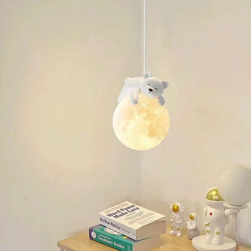 Afralia™ Nordic Little Bear LED Pendant Lamp: Adorable Illumination for Your Space