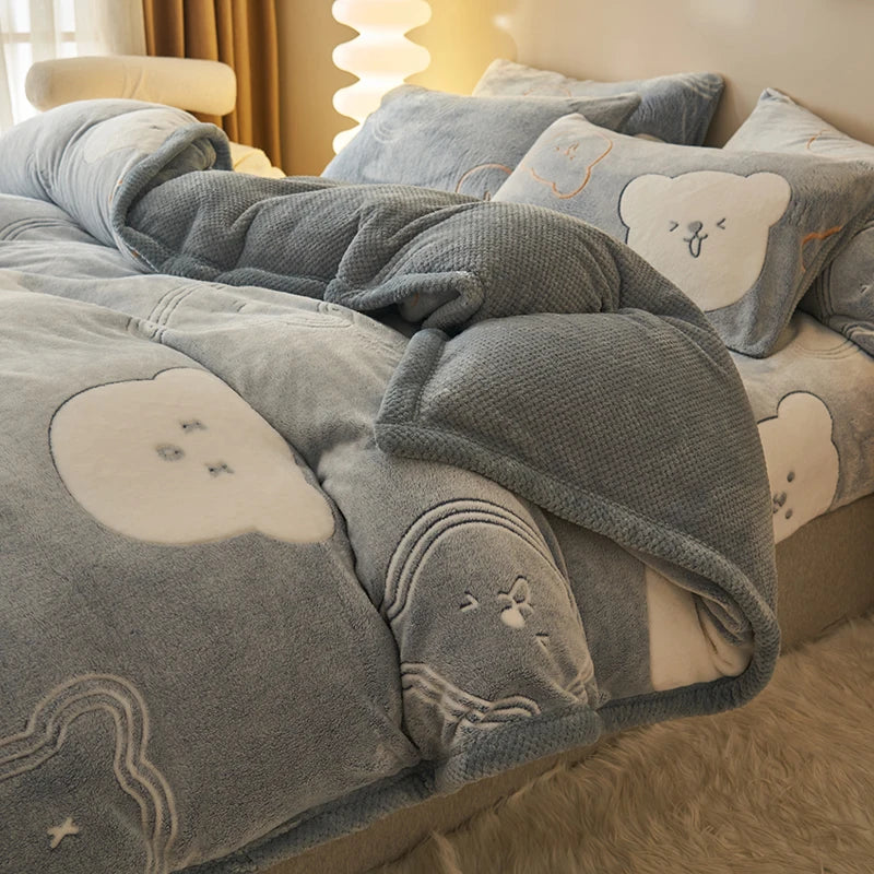 Afralia™ Dual-Layer Winter Velvet Duvet Cover - Soft & Warm Double-Sided Quilt Blanket